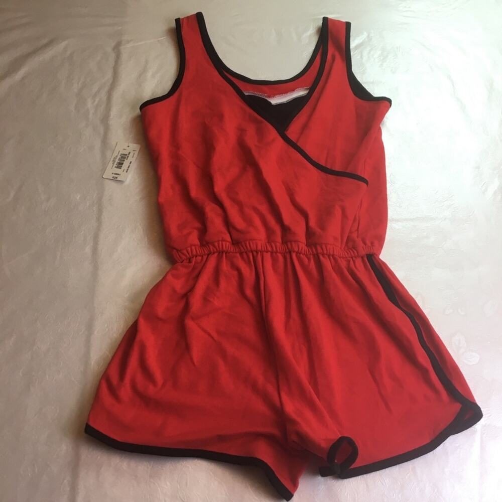 Flirtitude Active Romper Red Gray X-Small